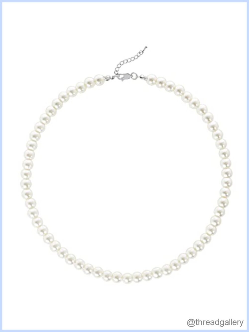 Faux Pearl Choker Necklace Handmade Round 17in Extender Chain Wedding Jewelry
